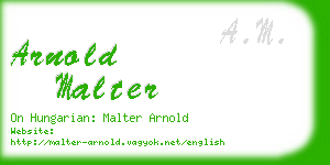 arnold malter business card